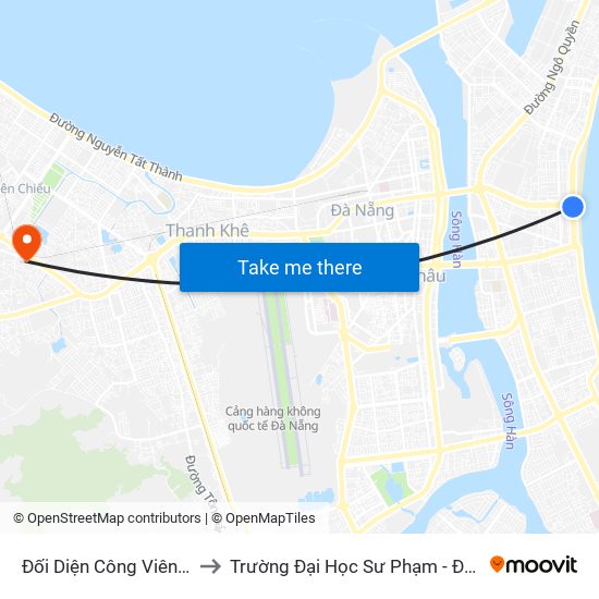 Đối Diện Công Viên Biển Đông to Trường Đại Học Sư Phạm - Đại Học Đà Nẵng map