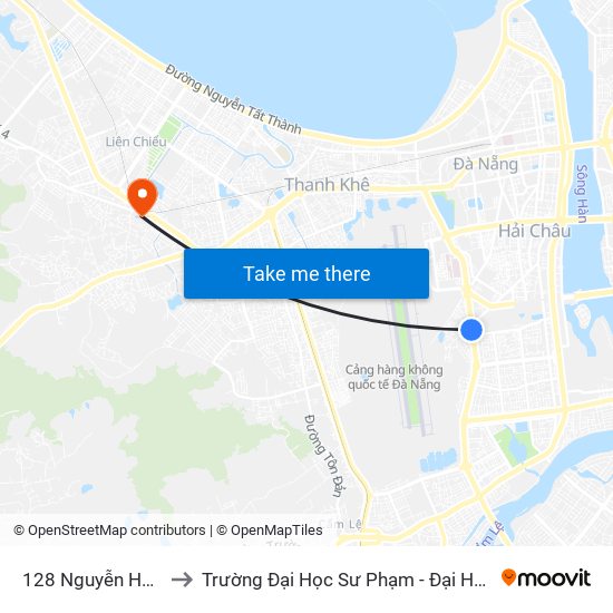 128 Nguyễn Hữu Thọ to Trường Đại Học Sư Phạm - Đại Học Đà Nẵng map