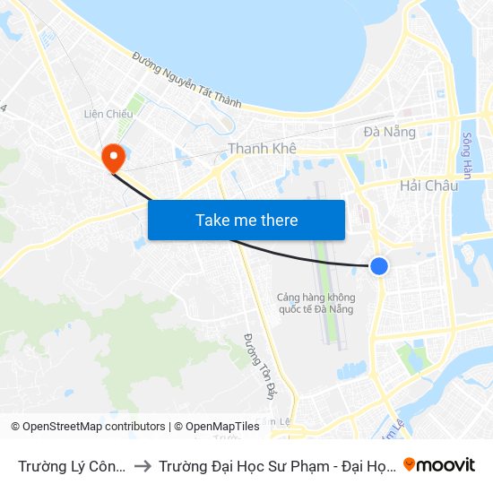 Trường Lý Công Uẩn to Trường Đại Học Sư Phạm - Đại Học Đà Nẵng map