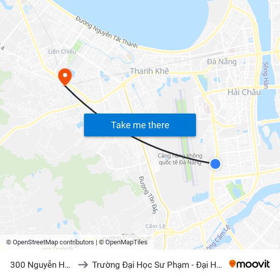 300 Nguyễn Hữu Thọ to Trường Đại Học Sư Phạm - Đại Học Đà Nẵng map