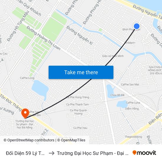 Đối Diện 59 Lý Thái Tông to Trường Đại Học Sư Phạm - Đại Học Đà Nẵng map