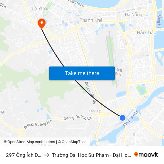 297 Ông Ích Đường to Trường Đại Học Sư Phạm - Đại Học Đà Nẵng map