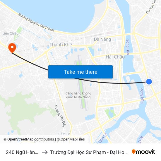 240 Ngũ Hành Sơn to Trường Đại Học Sư Phạm - Đại Học Đà Nẵng map