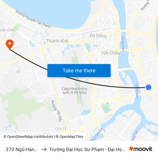 370 Ngũ Hành Sơn to Trường Đại Học Sư Phạm - Đại Học Đà Nẵng map