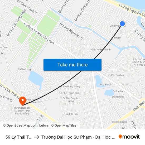 59 Lý Thái Tông to Trường Đại Học Sư Phạm - Đại Học Đà Nẵng map