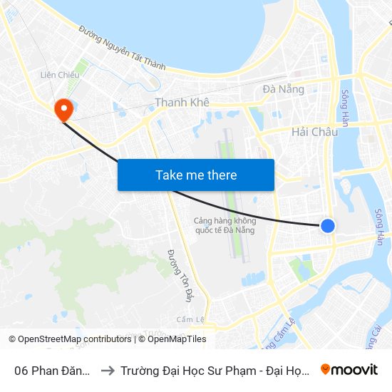 06 Phan Đăng Lưu to Trường Đại Học Sư Phạm - Đại Học Đà Nẵng map