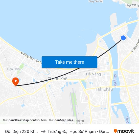 Đối Diện 230 Khúc Hạo to Trường Đại Học Sư Phạm - Đại Học Đà Nẵng map