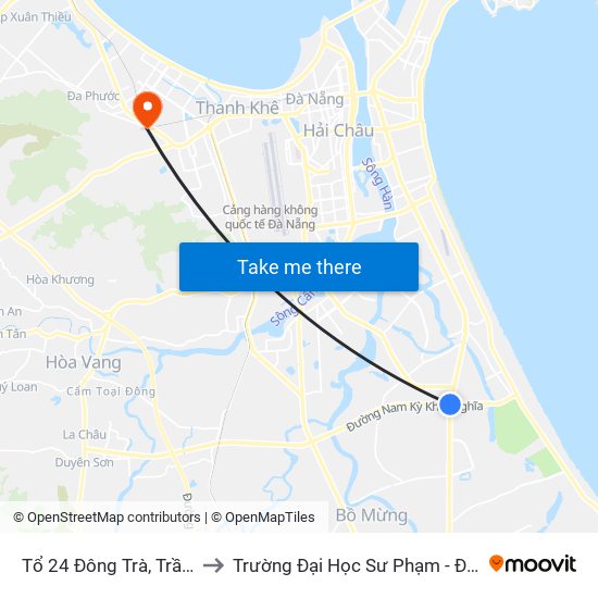 Tổ 24 Đông Trà, Trần Đại Nghĩa to Trường Đại Học Sư Phạm - Đại Học Đà Nẵng map