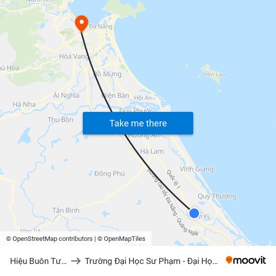 Hiệu Buôn Tư Bình to Trường Đại Học Sư Phạm - Đại Học Đà Nẵng map