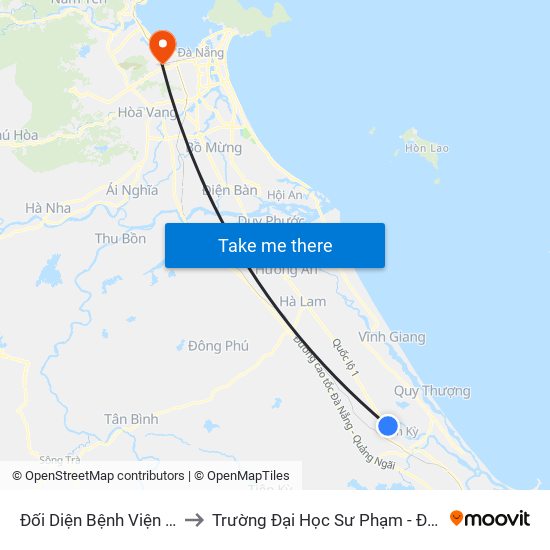 Đối Diện Bệnh Viện Minh Thiện to Trường Đại Học Sư Phạm - Đại Học Đà Nẵng map