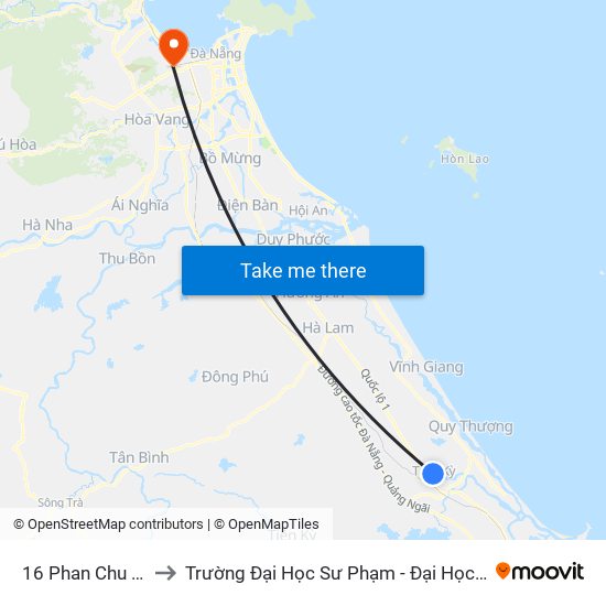 16 Phan Chu Trinh to Trường Đại Học Sư Phạm - Đại Học Đà Nẵng map