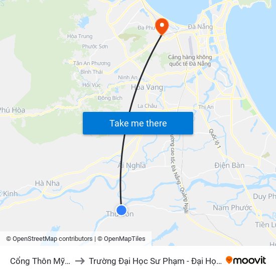 Cổng Thôn Mỹ Lược to Trường Đại Học Sư Phạm - Đại Học Đà Nẵng map