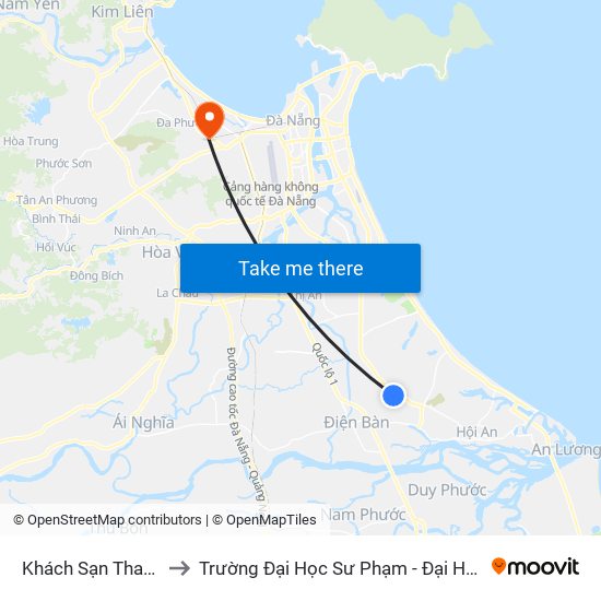 Khách Sạn Thanh Vân to Trường Đại Học Sư Phạm - Đại Học Đà Nẵng map