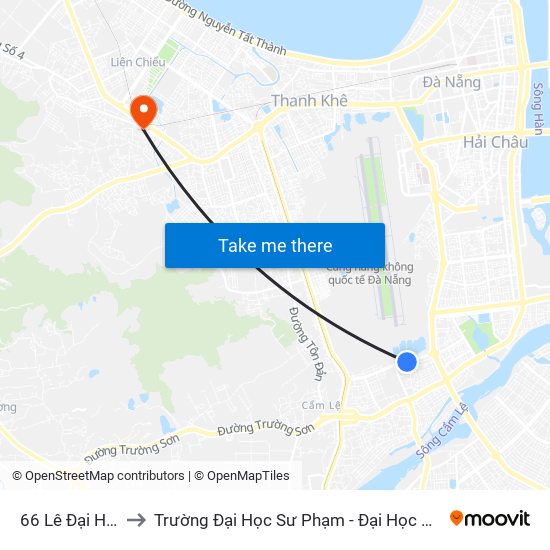 66 Lê Đại Hành to Trường Đại Học Sư Phạm - Đại Học Đà Nẵng map