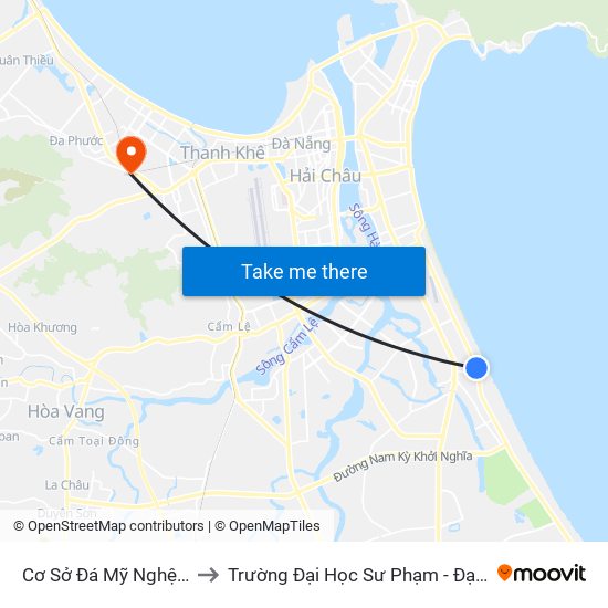 Cơ Sở Đá Mỹ Nghệ Xuất Ánh to Trường Đại Học Sư Phạm - Đại Học Đà Nẵng map