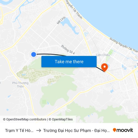 Trạm Y Tế Hòa Sơn to Trường Đại Học Sư Phạm - Đại Học Đà Nẵng map