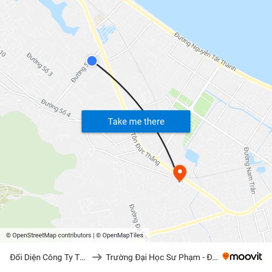 Đối Diện Công Ty Thép Việt Mỹ to Trường Đại Học Sư Phạm - Đại Học Đà Nẵng map