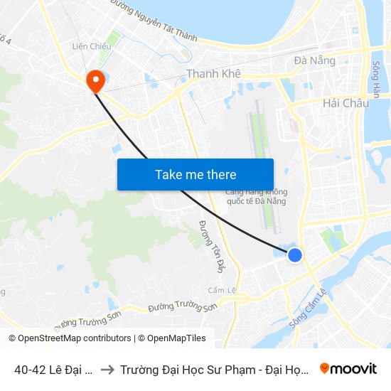 40-42 Lê Đại Hành to Trường Đại Học Sư Phạm - Đại Học Đà Nẵng map