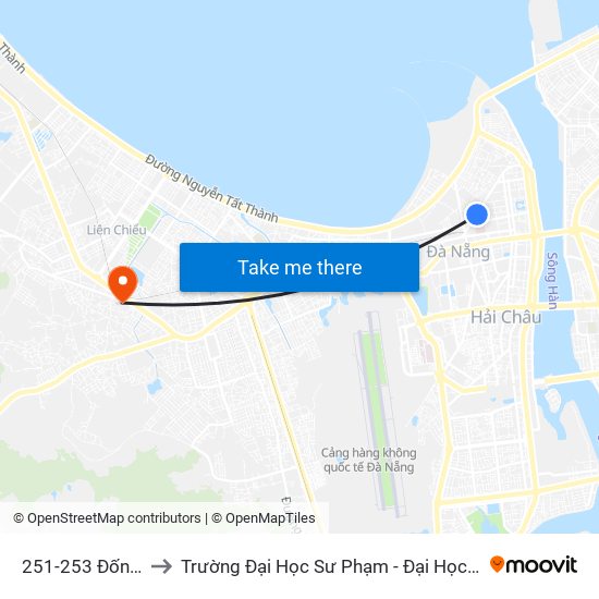 251-253 Đống Đa to Trường Đại Học Sư Phạm - Đại Học Đà Nẵng map