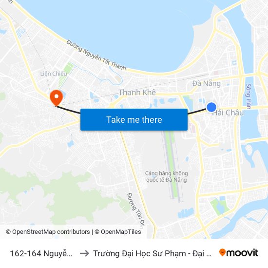 162-164 Nguyễn Hoàng to Trường Đại Học Sư Phạm - Đại Học Đà Nẵng map