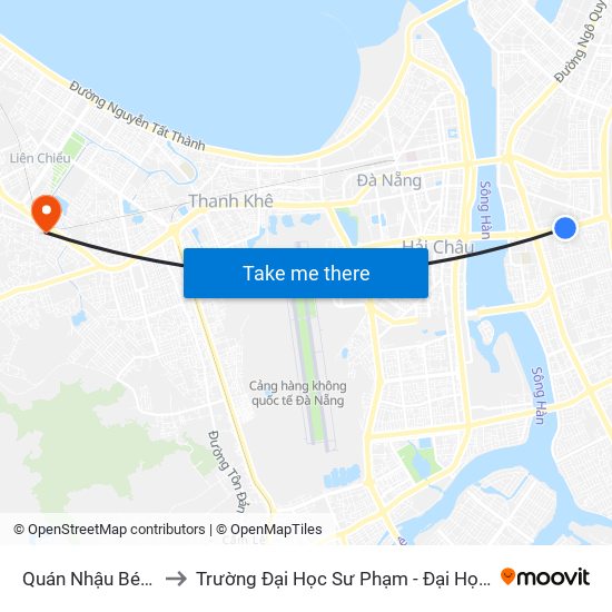 Quán Nhậu Bé Hằng to Trường Đại Học Sư Phạm - Đại Học Đà Nẵng map