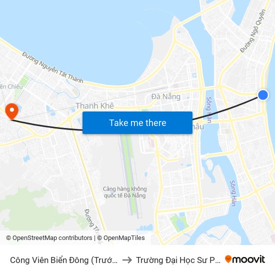 Công Viên Biển Đông (Trước Trụ Đèn Cs 3012 – T9 Vng) to Trường Đại Học Sư Phạm - Đại Học Đà Nẵng map