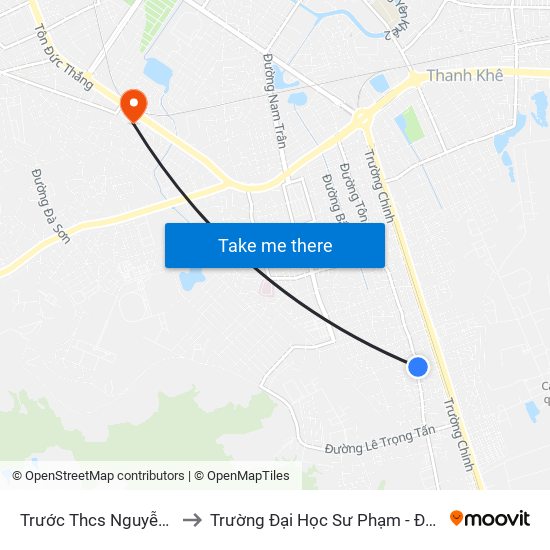 Trước Thcs Nguyễn Công Trứ to Trường Đại Học Sư Phạm - Đại Học Đà Nẵng map