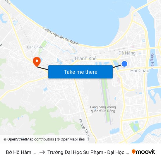 Bờ Hồ Hàm Nghi to Trường Đại Học Sư Phạm - Đại Học Đà Nẵng map