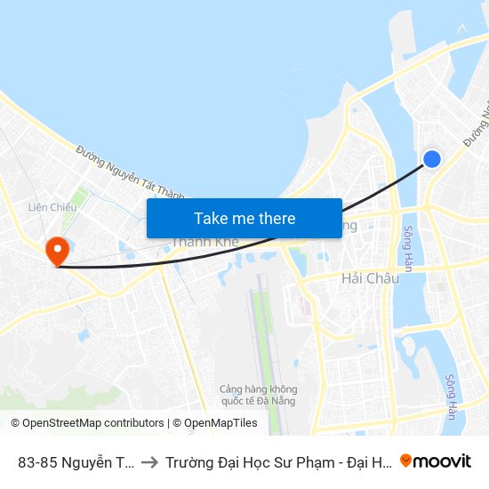 83-85 Nguyễn Thị Định to Trường Đại Học Sư Phạm - Đại Học Đà Nẵng map