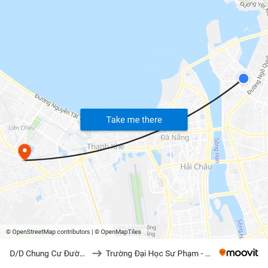 D/D Chung Cư Đường Khúc Hạo to Trường Đại Học Sư Phạm - Đại Học Đà Nẵng map