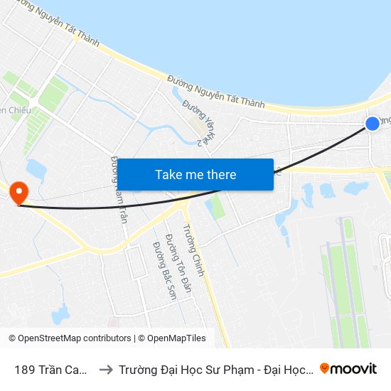 189 Trần Cao Vân to Trường Đại Học Sư Phạm - Đại Học Đà Nẵng map