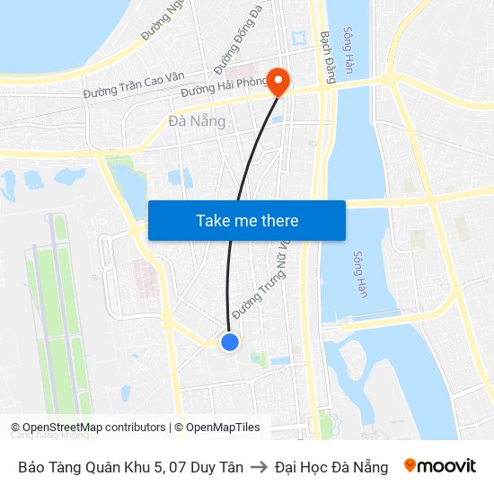 Bảo Tàng Quân Khu 5, 07 Duy Tân to Đại Học Đà Nẵng map