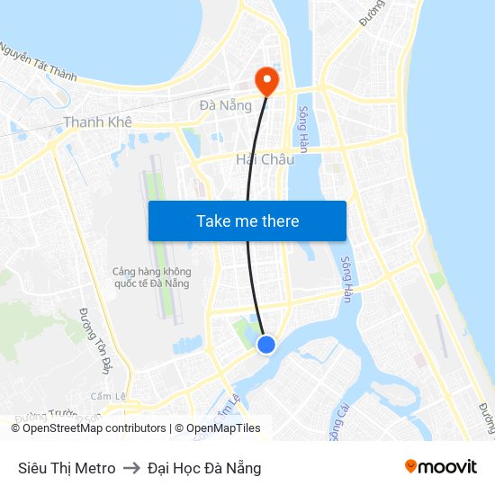 Siêu Thị Metro to Đại Học Đà Nẵng map