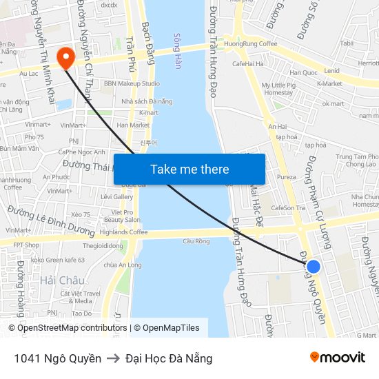 1041 Ngô Quyền to Đại Học Đà Nẵng map