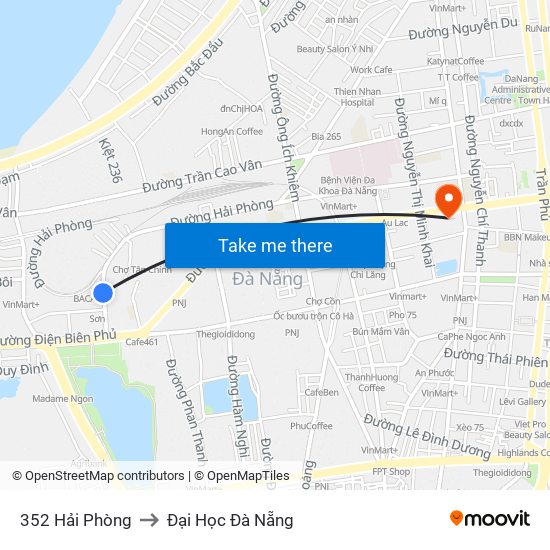 352 Hải Phòng to Đại Học Đà Nẵng map