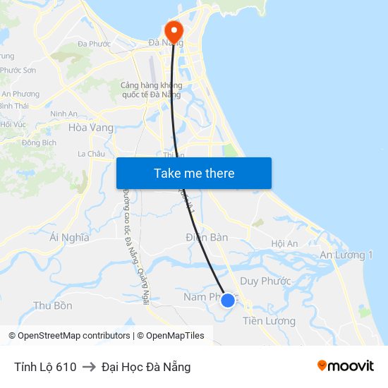 Tỉnh Lộ 610 to Đại Học Đà Nẵng map