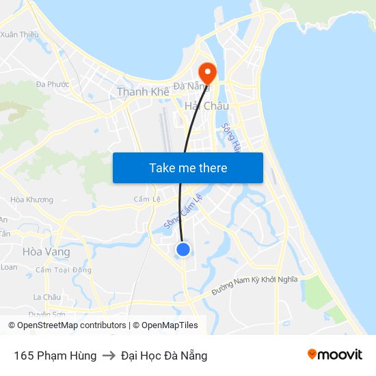 165 Phạm Hùng to Đại Học Đà Nẵng map