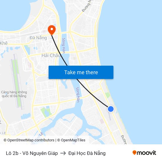 Lô 2b - Võ Nguyên Giáp to Đại Học Đà Nẵng map