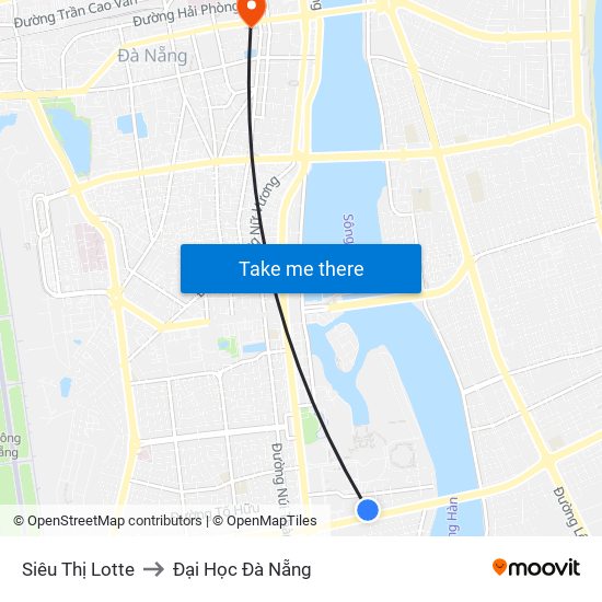 Siêu Thị Lotte to Đại Học Đà Nẵng map