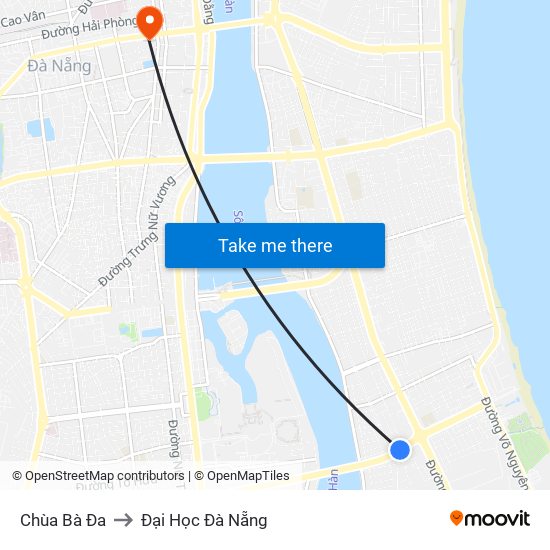 Chùa Bà Đa to Đại Học Đà Nẵng map