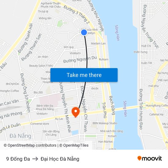 9 Đống Đa to Đại Học Đà Nẵng map