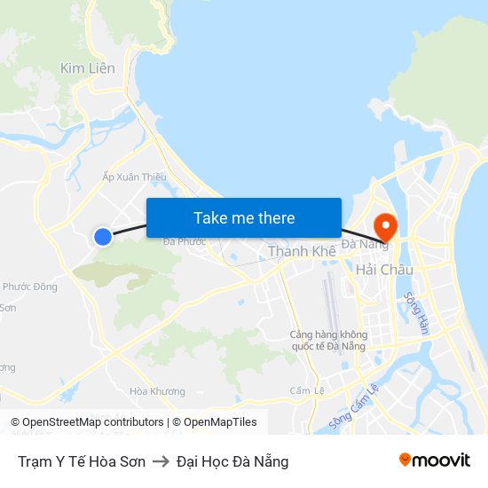 Trạm Y Tế Hòa Sơn to Đại Học Đà Nẵng map