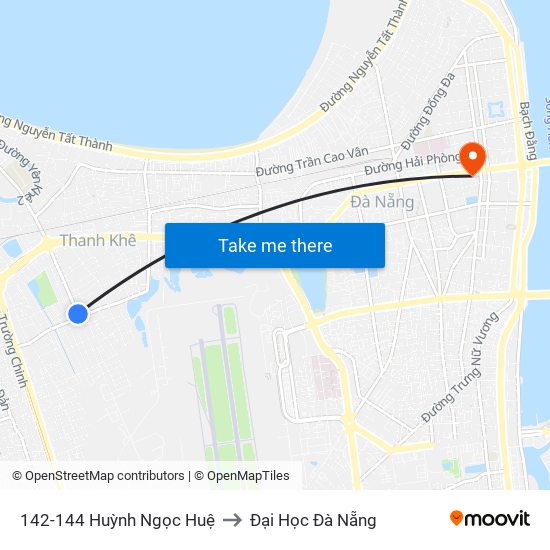 142-144 Huỳnh Ngọc Huệ to Đại Học Đà Nẵng map