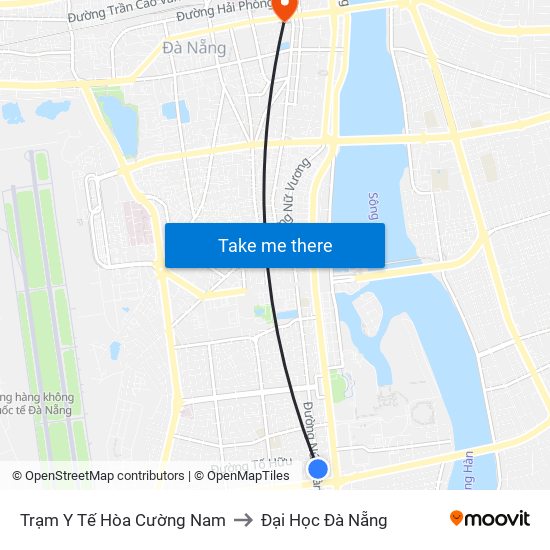 Trạm Y Tế Hòa Cường Nam to Đại Học Đà Nẵng map