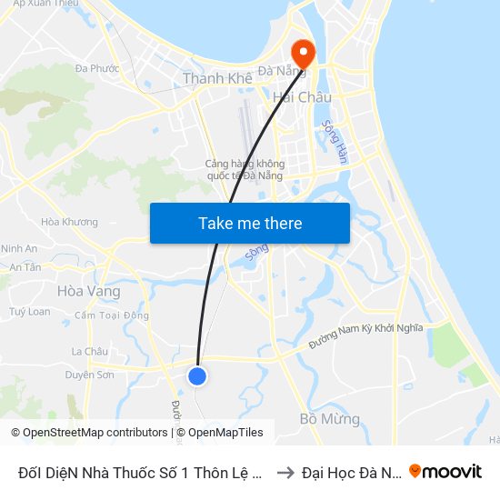 ĐốI DiệN Nhà Thuốc Số 1 Thôn Lệ Sơn Bắc to Đại Học Đà Nẵng map