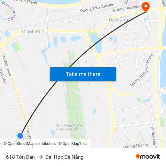 618 Tôn Đản to Đại Học Đà Nẵng map