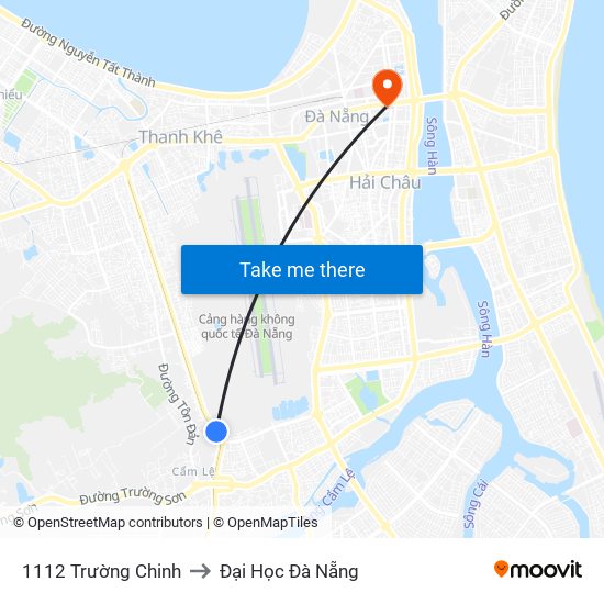 1112 Trường Chinh to Đại Học Đà Nẵng map