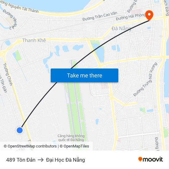 489 Tôn Đản to Đại Học Đà Nẵng map