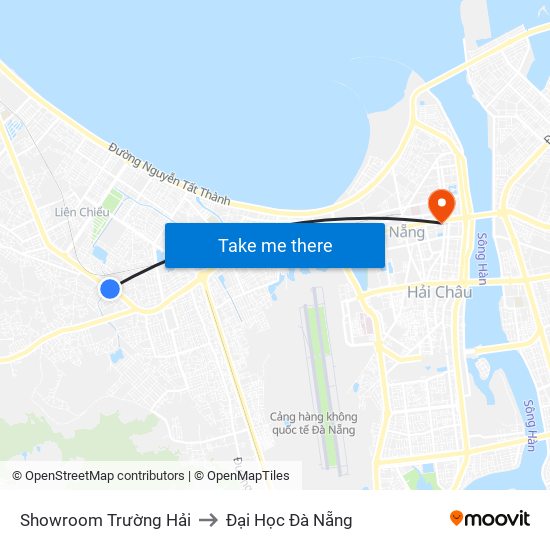 Showroom Trường Hải to Đại Học Đà Nẵng map