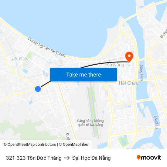 321-323 Tôn Đức Thắng to Đại Học Đà Nẵng map